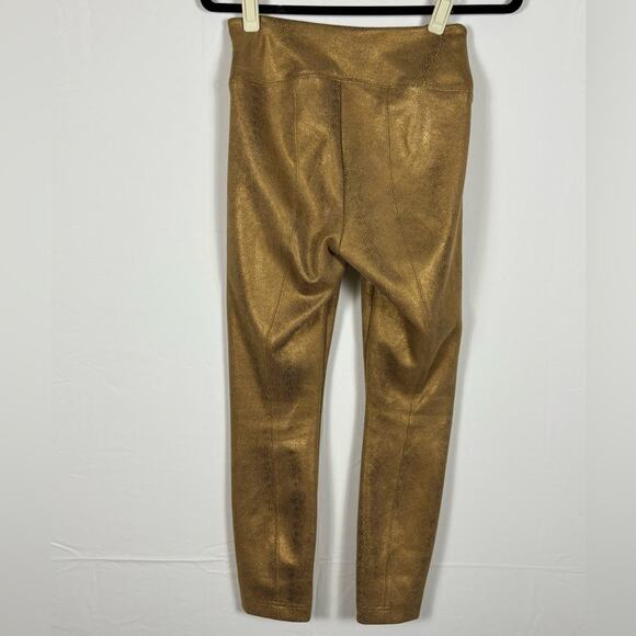 White House Black Market Legging Foil Snake High Waisted Gold Size 2 - Picture 7 of 11